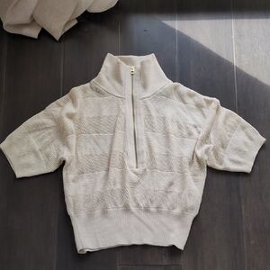 Varley Cream Sweater with Half-Zip